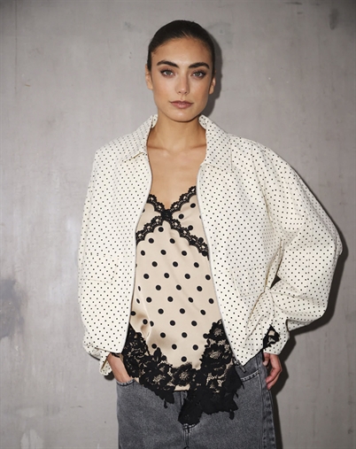 Gossia - DoveGO Jakke - Creme Black Dots 